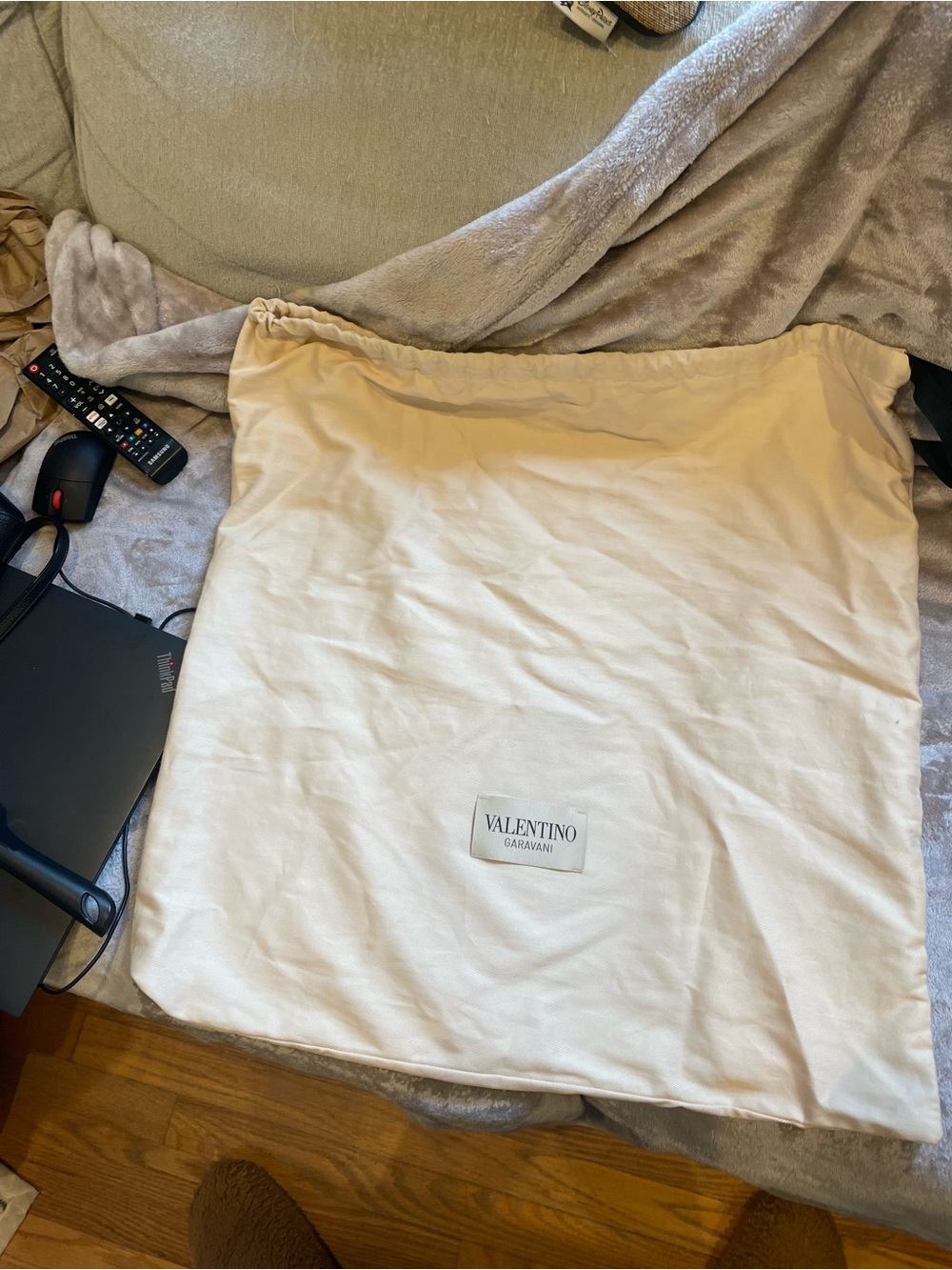 NWOT authentic large Valentino Cream colored purse dust Bag